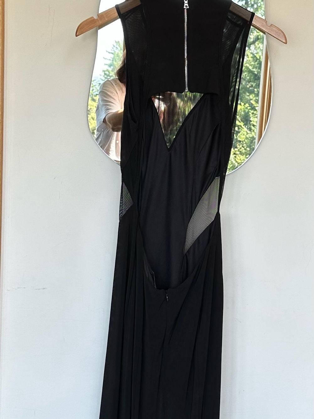 Betsy & Adam Black Evening Dress with Exposed Zip